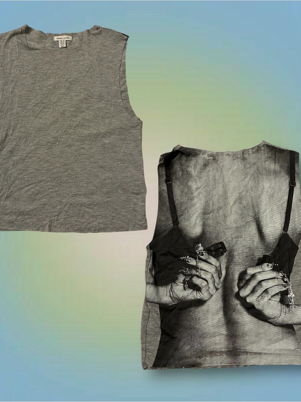 Jaded London Gray Graphic Muscle Tank